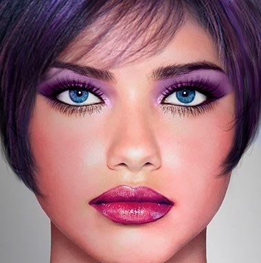 Modelo con sombra de maquillaje