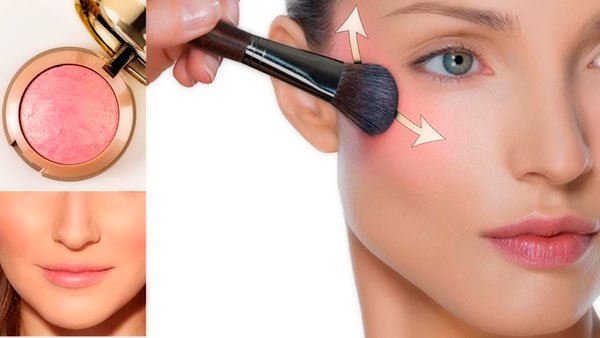 Aplica colorete en tus mejillas